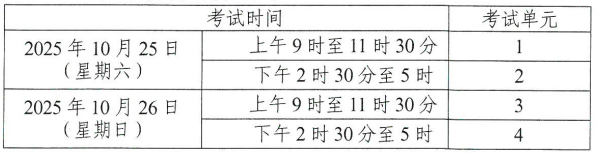 湖南省高等教育自学考试时间安排